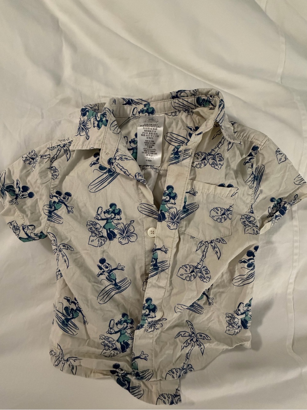 Disney Store 2T Mickey/Minnie Surfing Button Down